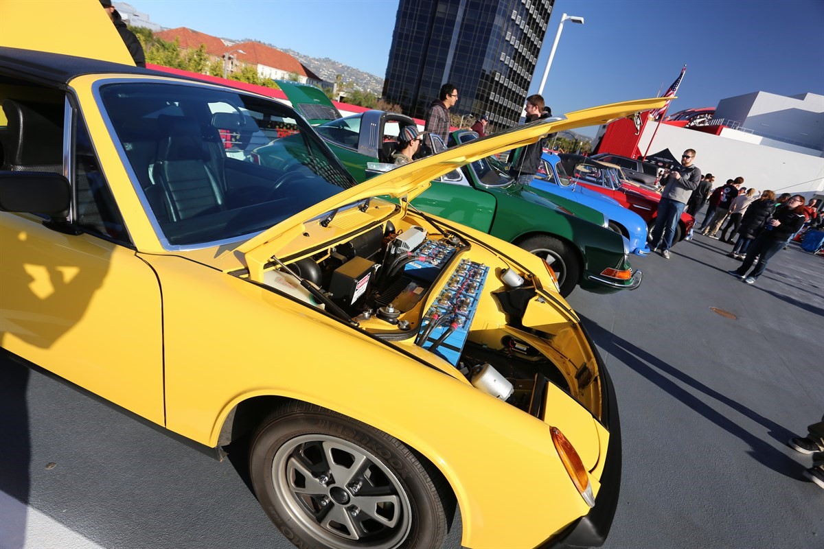 Electrified Cars and Coffee car show at The Peterson.