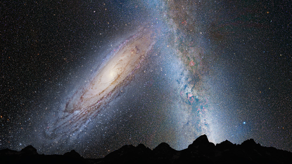 Hubble NASA milky way andromeda galaxies collide image